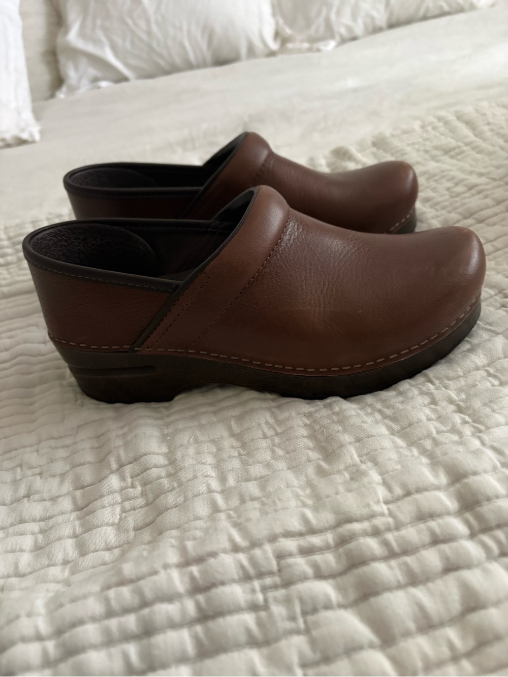 Dansko Brown Leather Slip-On Clog